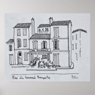 Póster Cafe Bonaparte en la calle del General Bonaparte