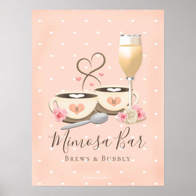 Póster Café Brew and Bubbly y Letrero de la barra de Mimo (Frente)