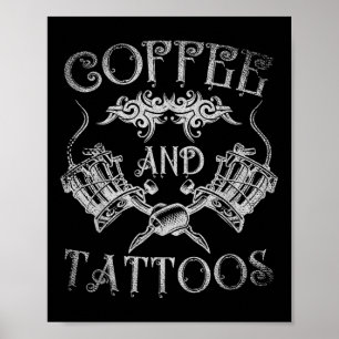 Póster Café Cafetero Artista De Tatuajes Cafeados Y Tatua