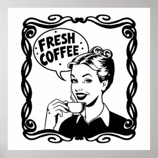 Póster Café caliente fresco