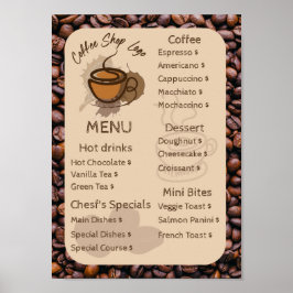 Póster Café Casual Beans Añade Tu Menú Café