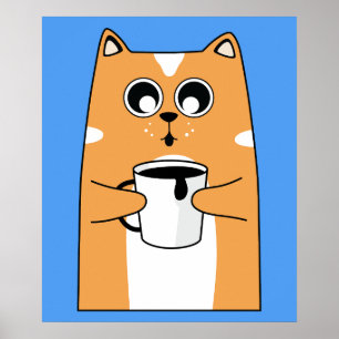 Póster Café Cat Wired Kitty