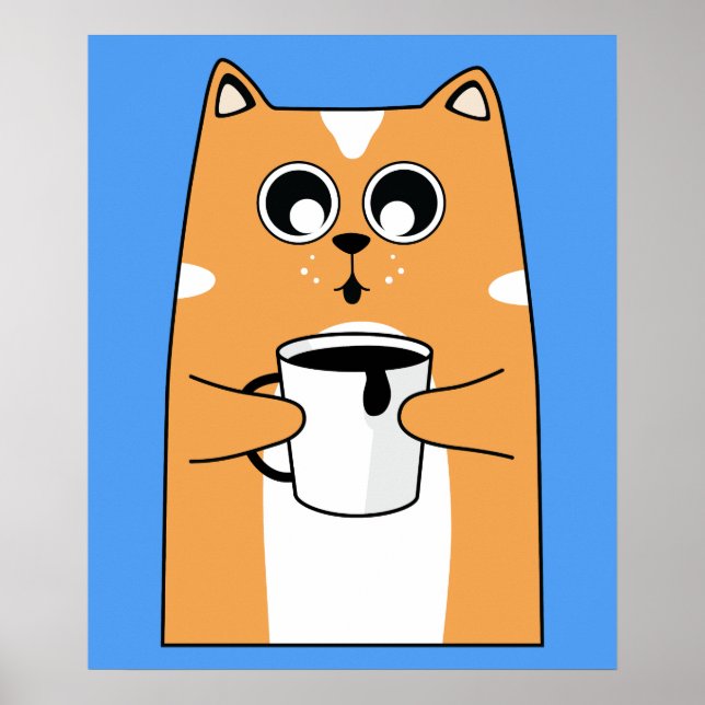 Póster Café Cat Wired Kitty (Frente)