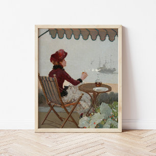 Póster Café costero   Jean Béraud