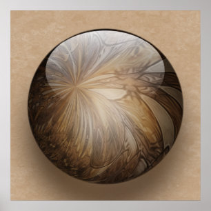 Póster Café cremoso Marble brillante marrón