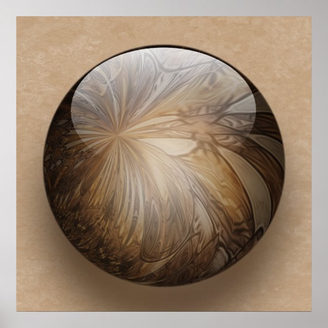 Póster Café cremoso Marble brillante marrón (Frente)