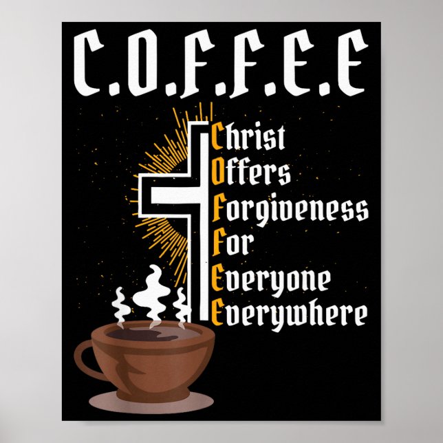 Póster Café Cristo Ofrece Perdón Para Todos Siempre (Frente)