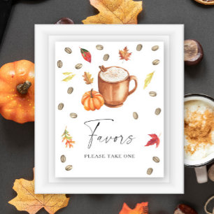 Póster Café de calabaza Ducha de novia Favores