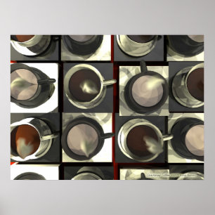 Póster Café de cuadros