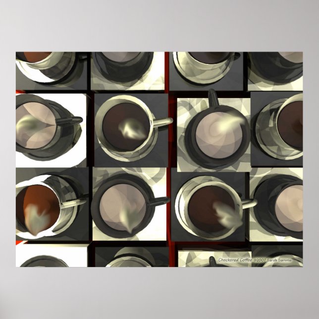 Póster Café de cuadros (Frente)