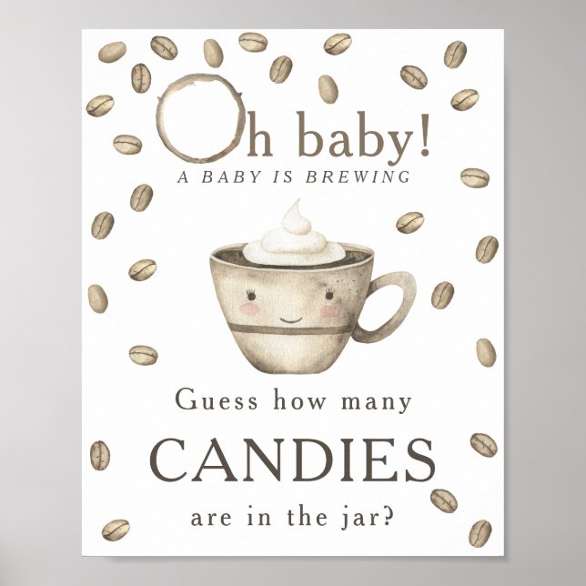 Póster Café de elaboración - Cuántos caramelos hay en el  (Frente)