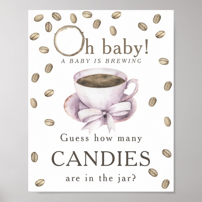 Póster Café de elaboración - Cuántos caramelos hay en el  (Frente)