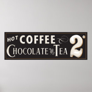 Póster Café de época, chocolate o Poster de té