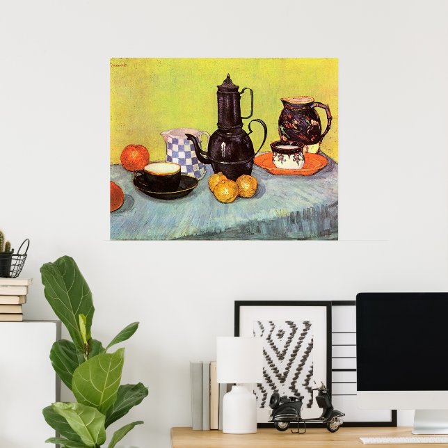 Póster Café de esmalte azul por Vincent van Gogh (Oficina en casa)