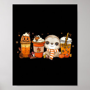 Póster Café de especias de calabaza espuma suave otoño