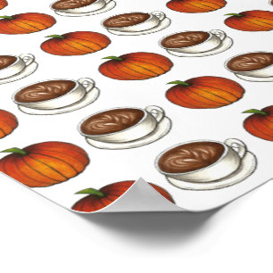 Póster Café de especias de calabaza Latte Otoño Poster Wa