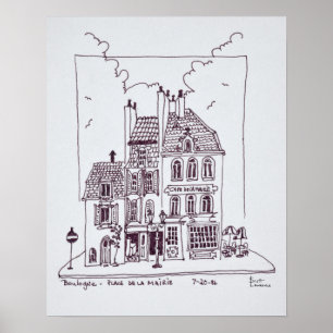 Póster Cafe De La Mairie Boulogne-Sur-Mer, Francia
