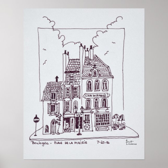 Póster Cafe De La Mairie | Boulogne-Sur-Mer, Francia (Frente)