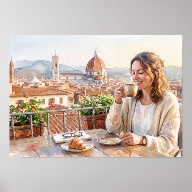 Póster Café de la Mañana en Florencia (Frente)