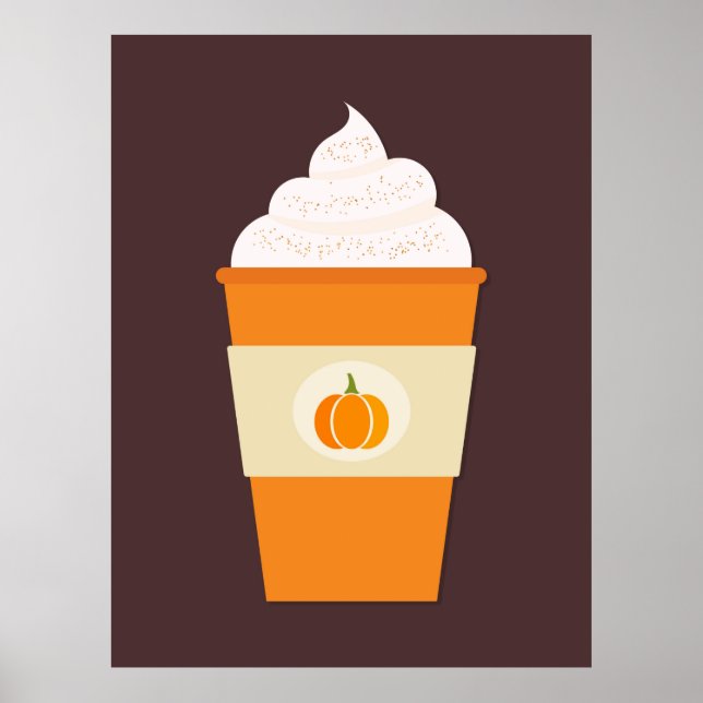 Póster Café de leche con especias de calabaza (Frente)