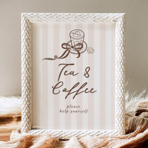 Póster Café de Té y Café Bebe Baby shower