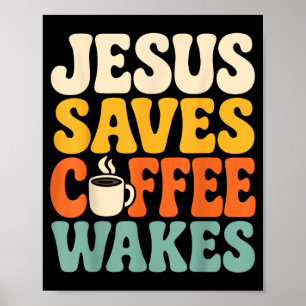 Póster Café Divertido Jesús Fe Humor Cristiano Creyente