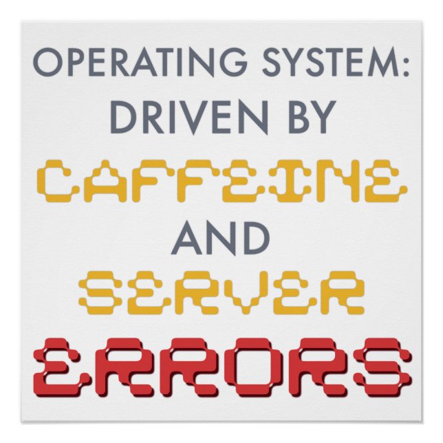 Póster Café divertido para programadores y errores del se (Anverso)