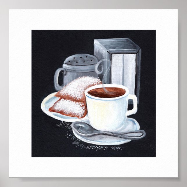 Póster Cafe du Monde on Black (Frente)