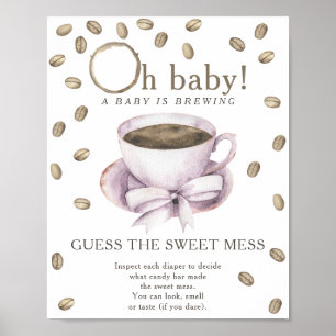 Póster Café ducha de bebé Adivina el lío dulce