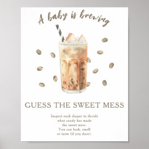 Póster Café ducha de bebé Adivina el lío dulce