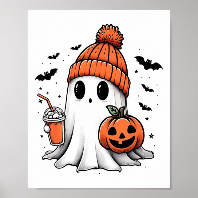 Póster Café dulce para beber fantasma Halloween café fant (Frente)