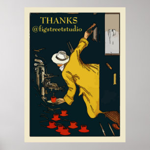 Póster Café En El Rótulo Go Vintage Espresso