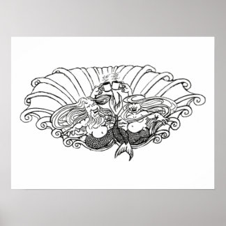 Póster café en la costa