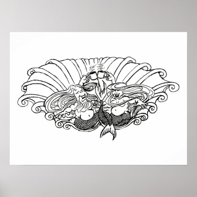 Póster café en la costa (Frente)