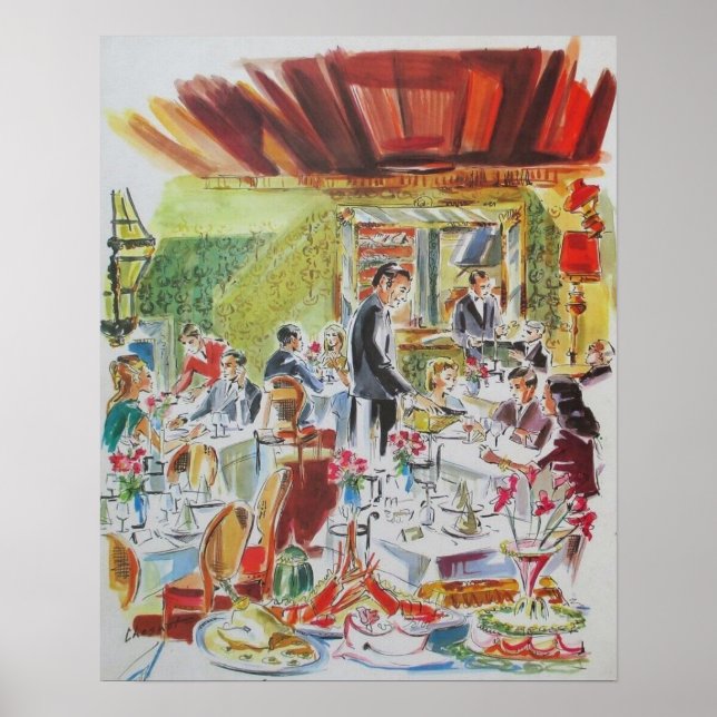 Póster Café francés de los años 60 (Frente)