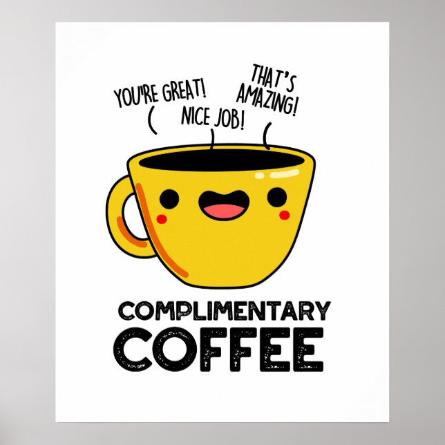 Póster Café Gratuito Gratis Coffee Pun (Frente)