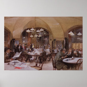 Póster Café Griensteidl, Viena, 1890