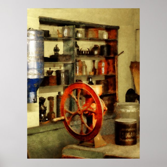 Póster Café Grinder y azúcar (Frente)