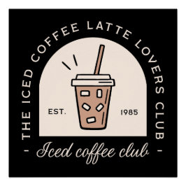 Póster Café helado lata amante negro