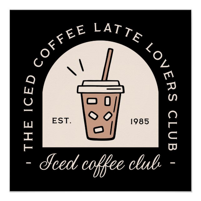 Póster Café helado lata amante negro (Anverso)