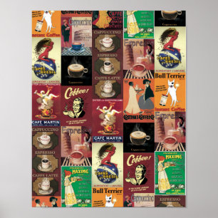 Póster Café italiano del Poster-Café del vintage