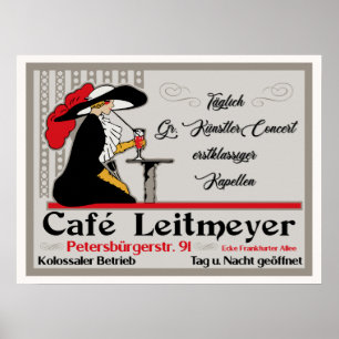 Póster Café Leitmeyer, café-bar de estilo retro alemán