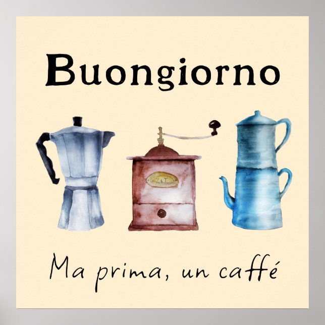 Póster Café Moka retro italiano crema de crema de olla (Frente)