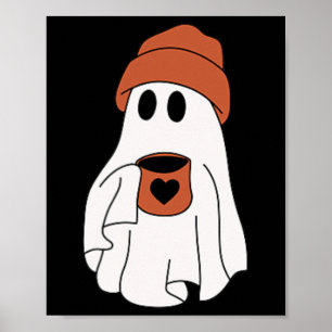 Póster Café para beber fantasma Funny Cofón de disfraces 