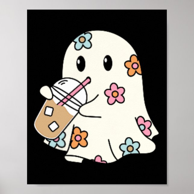 Póster Café para beber fantasma Funny Cofón de disfraces  (Frente)