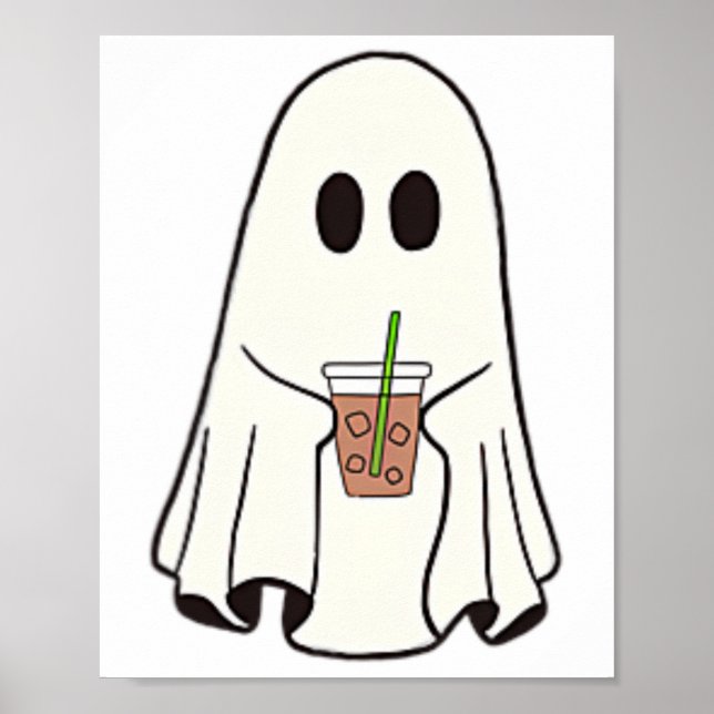 Póster Café para beber fantasma Funny Cofón de disfraces  (Frente)