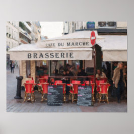 Póster Cafe parisino Brasserie Wall Art Poster
