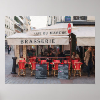 Póster Cafe parisino Brasserie Wall Art Poster