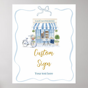 Póster Café parisino Coquette Personalizado Rótulo Poster