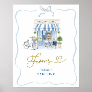 Póster Café parisino Coquette Poster de los favoritos azu